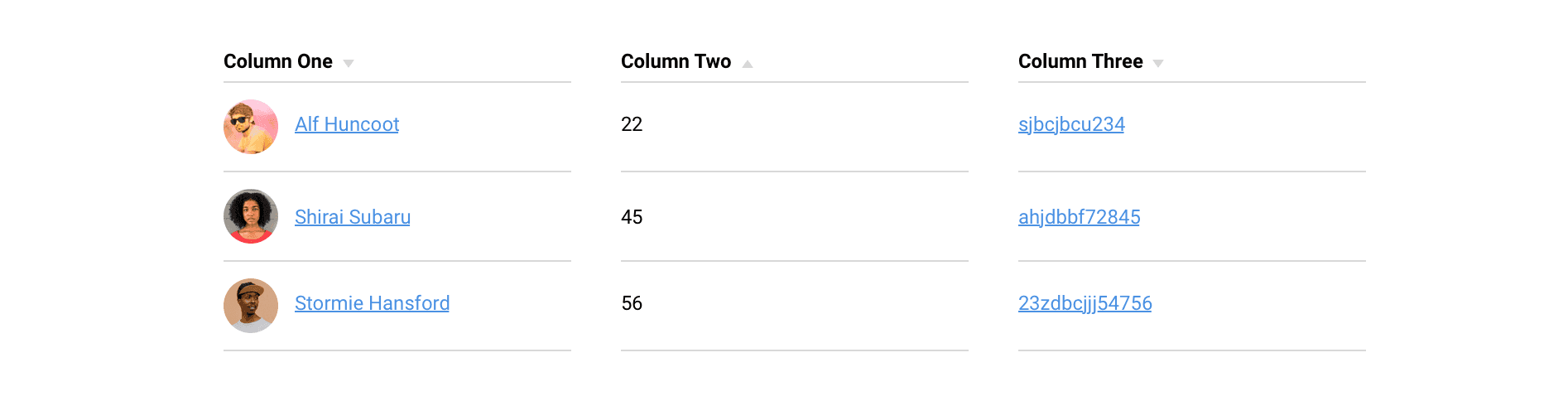Visualisierung von Links innerhalb einer Tabelle